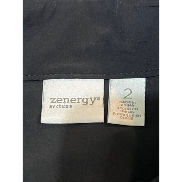 ZENERGY by CHICO'S LIGHTWEIGHT JACKET OUTWEAR BLACK ZIP FRONT SZ 2 - Picture 8 of 8